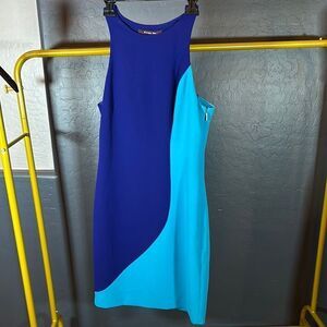 RACHEL Rachel Roy Royal Blue Sheath Dress with Halter Neckline for Cocktail